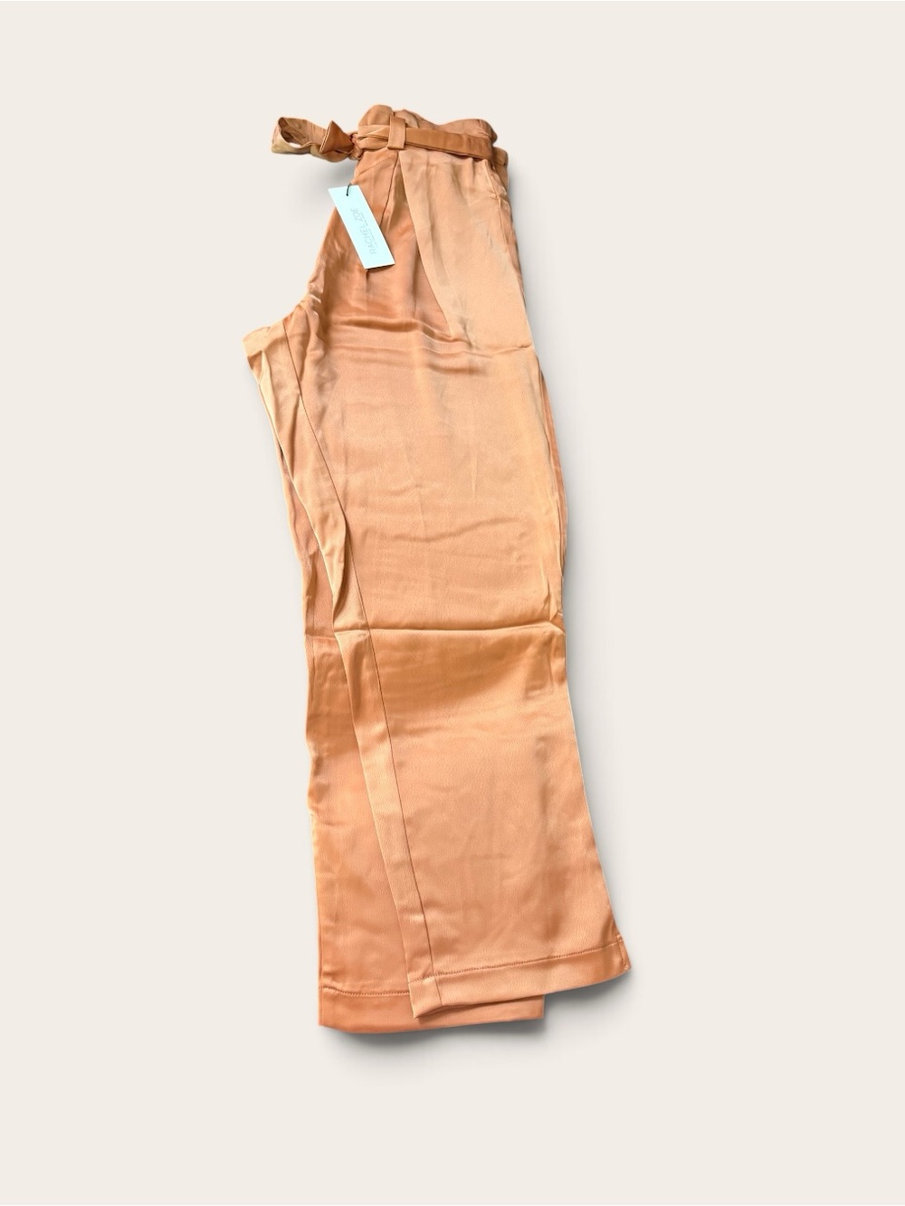 Rachel Zoe NWT Size L Satin Rust Color Women’s  Lightweight Tie Waist Pant